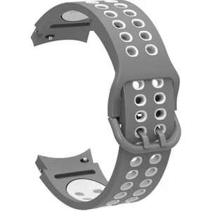 Samsung Galaxy Watch 5 Pro Kordon Delikli Çift Renk Silikon Gri