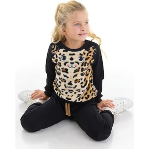 Peluş Leopar Kız Çocuk Eşofman Takım