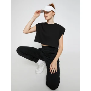 Crop 3 İplik Spor Sweatshirt Şardonlu