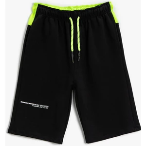 Kontrast Renkli Şort Beli Bağlamalı