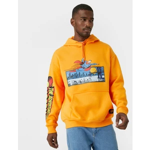 Superman Kapşonlu Oversize Sweatshirt Şardonlu Lisanslı Baskılı