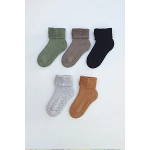 Mem Socks 5'li Kaydırmaz Havlu Çocuk Çorap