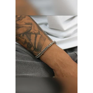 The Steel Unisex Tilki Kuyruğu Kararmaz Gümüş Çelik Bileklik