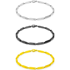 The Steel 3'lü Erkek Çelik Bileklik Künye Set