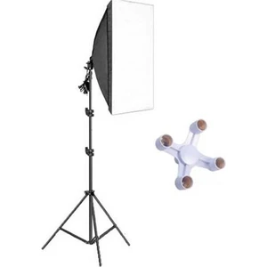 50x70cm Softbox 4 Duylu Adaptörlü Tekli Ürün ve Video Çekim Işığı 200cm Ayak