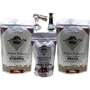 Nuri Toplar Filtre Kahve Ethiopia ve Brazil House Blend 3'lü Paket