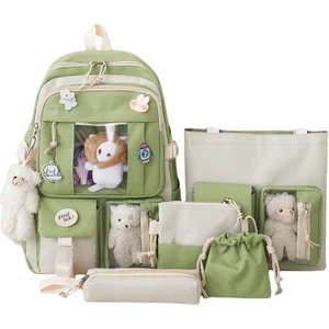 Laıe Oda Sevimli Ayı Büyük Kapasiteli Öğrenci Çantası Seti 5 Parça Set (Yurt Dışından)