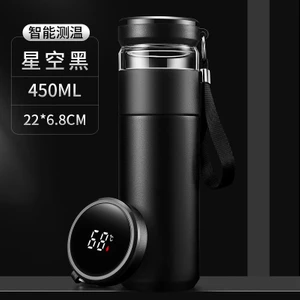 450ML Termos Dijital LED Dokunmatik Ekran Sıcaklık Paslanmaz Çelik Çay Şişesi Filtresi (Yurt Dışından)