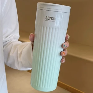 500ML Taşınabilir Moda Paslanmaz Çelik Kahve Kupası Renk Değiştiren Tasarım Araba Termos Kupa Seyahat Hediye (Yurt Dışından)