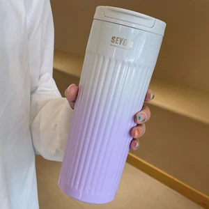 500ML Taşınabilir Moda Paslanmaz Çelik Kahve Kupası Renk Değiştiren Tasarım Araba Termos Kupa Seyahat Hediye (Yurt Dışından)