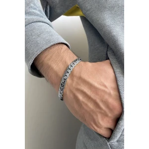 The Steel Unisex Kararmaz Kalın Gümüş Çelik Bileklik