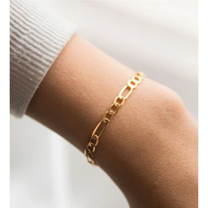 The Steel Unisex Gold Figaro Çelik Bileklik