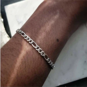 The Steel Erkek Gümüş Figaro Çelik Bileklik