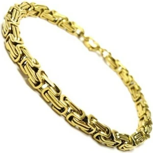 The Steel Gold Erkek Çelik Kral Bileklik Künye 6 mm