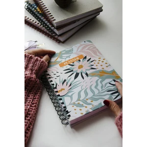 Co Notes  A5 Süresiz Planlayıcı Tarihsiz Ajanda Çiçek Desenli