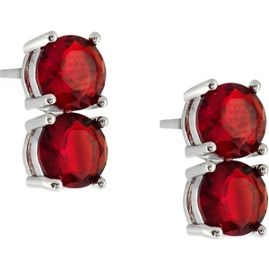 Merano Design 6mm Kırmızı Çift Taşlı Küpe