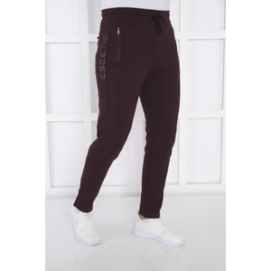 Erkek Spor Mürdüm Eşofman Altı, Süper İki İplik, 4 Mevsim, Slimfit Kalıp - 1905