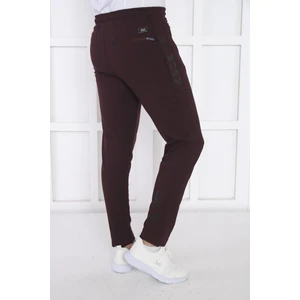 Erkek Spor Mürdüm Eşofman Altı, Süper İki İplik, 4 Mevsim, Slimfit Kalıp - 1905