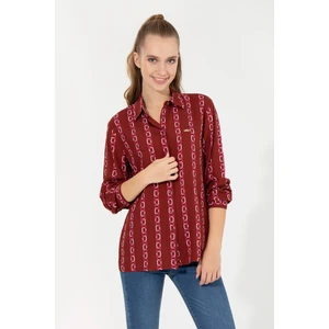 U.S. Polo Assn. Kadın Vişne Desenli Gömlek 50257002-VR223