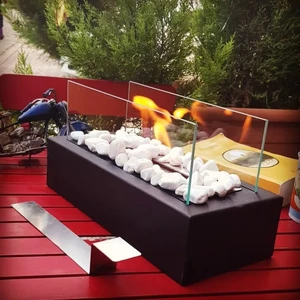 Moor Garden Masa Üstü Metal Şömine Siyah