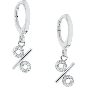 Merano Design Percentage Rhodium Küpe