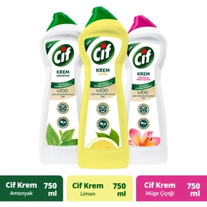 Krem Yüzey Temizleyici 750 ML X3 Frezya ve Müge Çiçeği + Amonyak + Limon