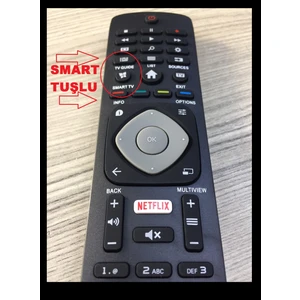 Ata Elektronik Philips Uyumlu The One 58PUS8505 ve Tüm Modelleri ile Uyumlu Smart Netflix LED Tv Kumandası