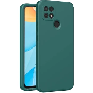 M.TK Moveteck Oppo A15 / A15S Uyumlu Kılıf Kamera Lens Korumalı Içi Kadife Silikon Iz Yapmaz Ipeksi His Liquid Renkli Yumuşak Silikon Lansman
