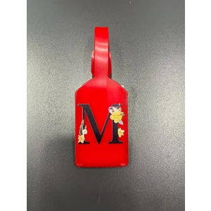 Seyahat Aksesuar M Harf Kırmızı Bavul Etiketi,valiz Etiketi,kartlık,isimlik,bagaj Etiketi