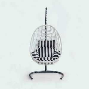 Cosmo Rattan Salıncak Beyaz Zebra Oturum