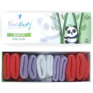 5'li Bambu Yenidoğan Bebek Çorabı I Purple Orange I 0-6 Ay