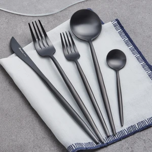 Jüpiter 60 Parça 12 Kişilik Çatal Kaşık Bıçak Takımı Matte Black