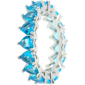 Merano Design Turkuaz Kalpli Tamtur Yüzük