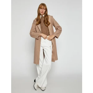 3Wak00072Ew Bej 050 Kadın Polyester Outerwear Kaban