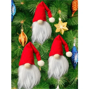Fera Showroom Yılbaşı Ağaç Süsü Noel Baba Cücesi 3'lü