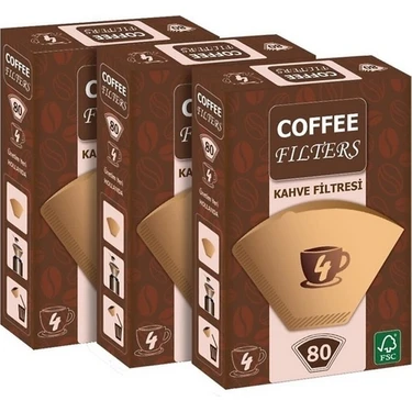 Vestron Coffee Filters Filtre Kahve Kağıdı 1/4 3 x