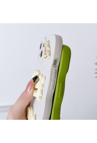 Iphone 13 Mavi Için 3D M Bear Bunny Silikon Kılıf(Yurt Dışından)