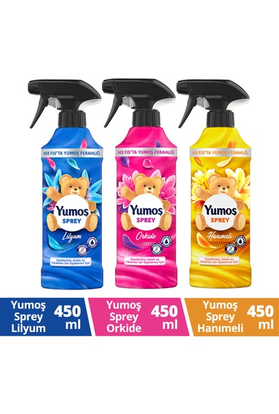 Yumoş Sprey Hanımeli 450MLX1+YUMOŞ Sprey Orkide 450MLX1+YUMOŞ Sprey Sprey Lilyum 450MLX1