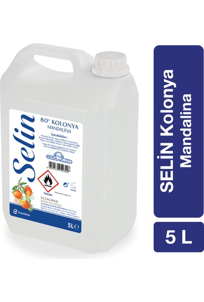 Selin Kolonya Mandalina 5 Litre 80 Derece