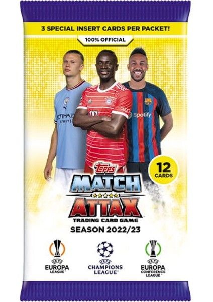 Mythos Cards / Topps UEFA Şampiyonlar Ligi 22/23 Sezonu Resmi Lisanslı Futbolcu Kartları - Match Attax /  Oyun Paketi