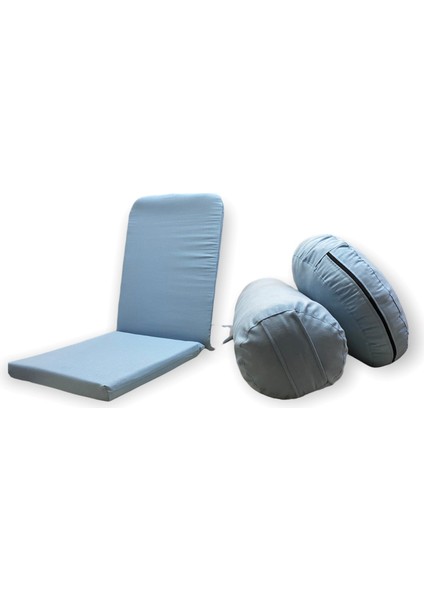 Meditasyon Sandalyesi (Backjack) & Bolster Minderi / Meditasyon Minderi 3'lü Set