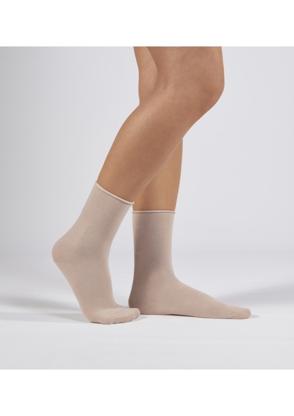 Bej Modal Lastiksiz Dikişsiz Kadın Soket Çorap fiyatları