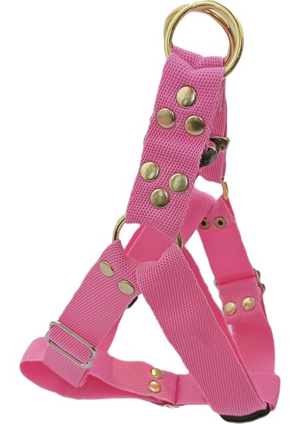 Köpek göğüs tasması küçük ırk yumuşak pembe kolon genişlik:2,5cm göğüs ölçüsü:35-60cm ayarlamalı dog harness GT3-10