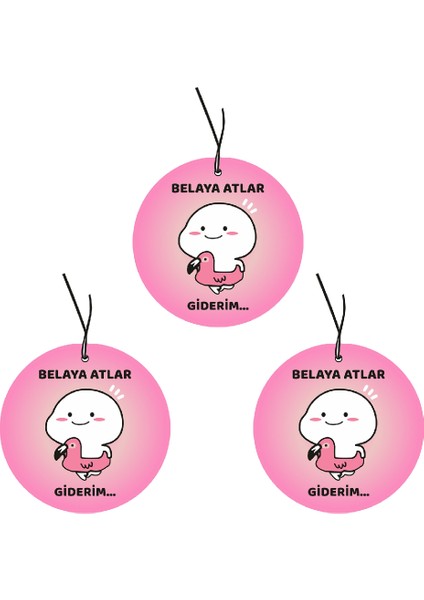 3'lü Set Belaya Atlar Giderim Tasarımlı Tatlı Dekoratif Oto Kokusu