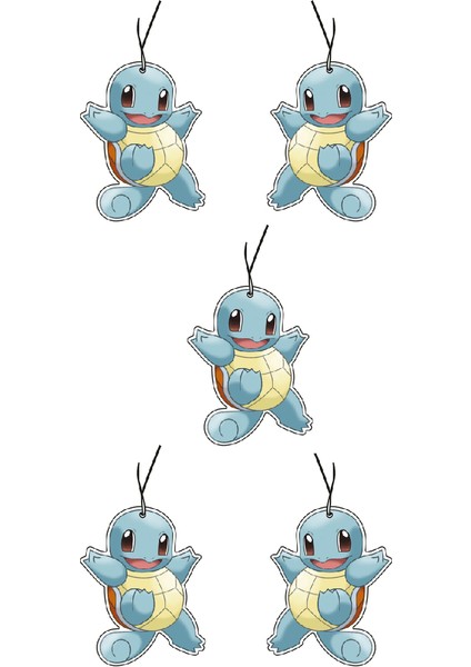 5'li Set Pokemon Squirtle Tasarımlı Dekoratif Oto Kokusu