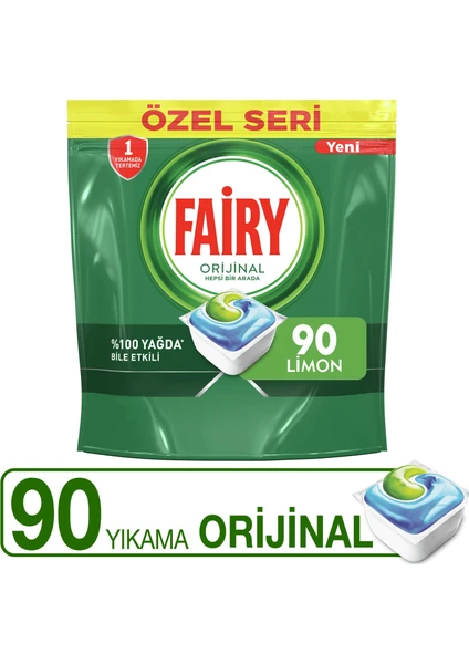 Orijinal 90 Yıkama Bulaşık Makinesi Deterjanı Tableti / Kapsülü Özel Seri