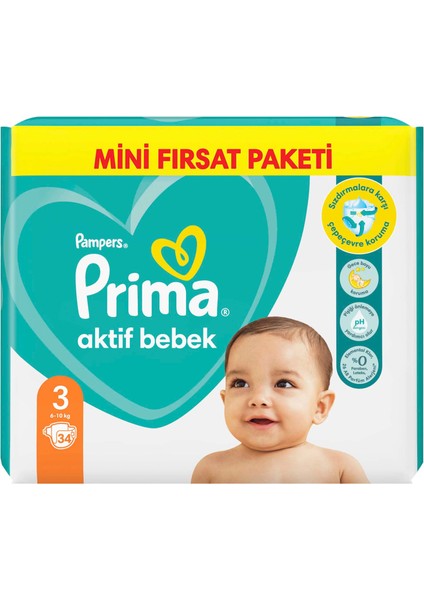 Bebek Bezi Aktif Bebek 3 Beden 36 Adet Standard Paket