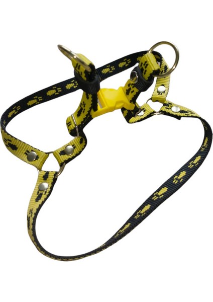 Köpek göğüs tasması küçük ırk kolon siyah sarı göğüs ölçüsü:35-55cm ayarlamalı dog harness GT3-11 fırsatları