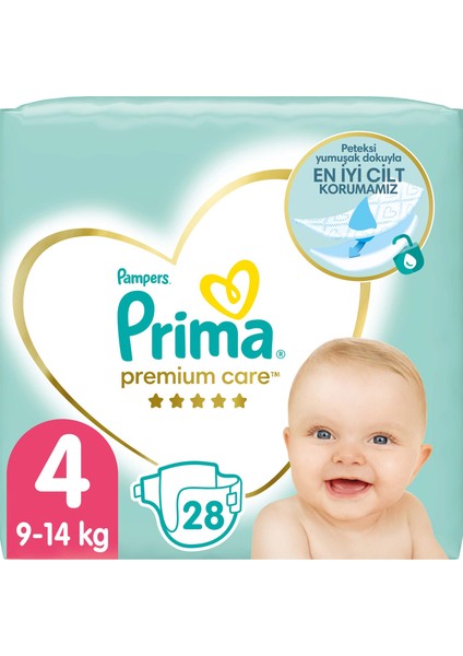 Bebek Bezi Premium Care 4 Beden 28 Adet Maxi Ekonomi Paketi