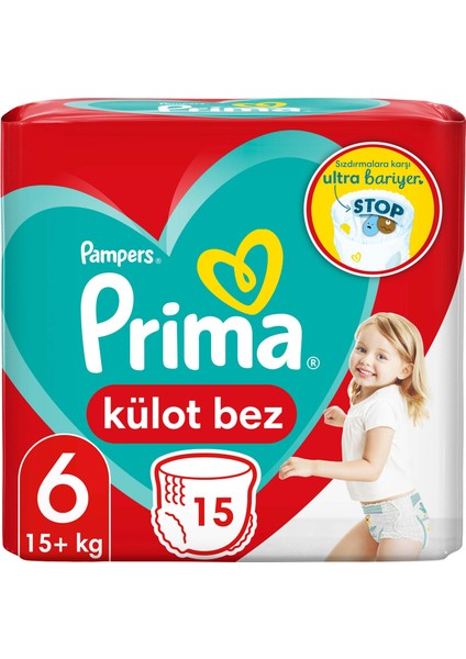 Külot Bebek Bezi 6 Beden 15 Adet Ekstra Large Tekli Paket